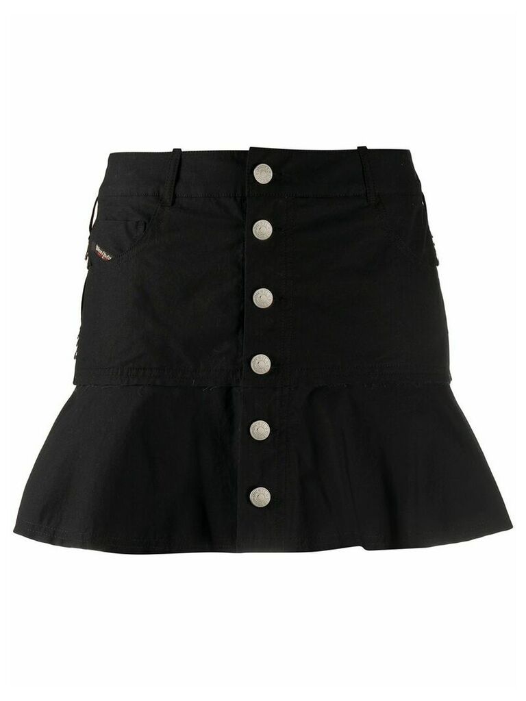 Diesel buttoned ruffle skirt - Black
