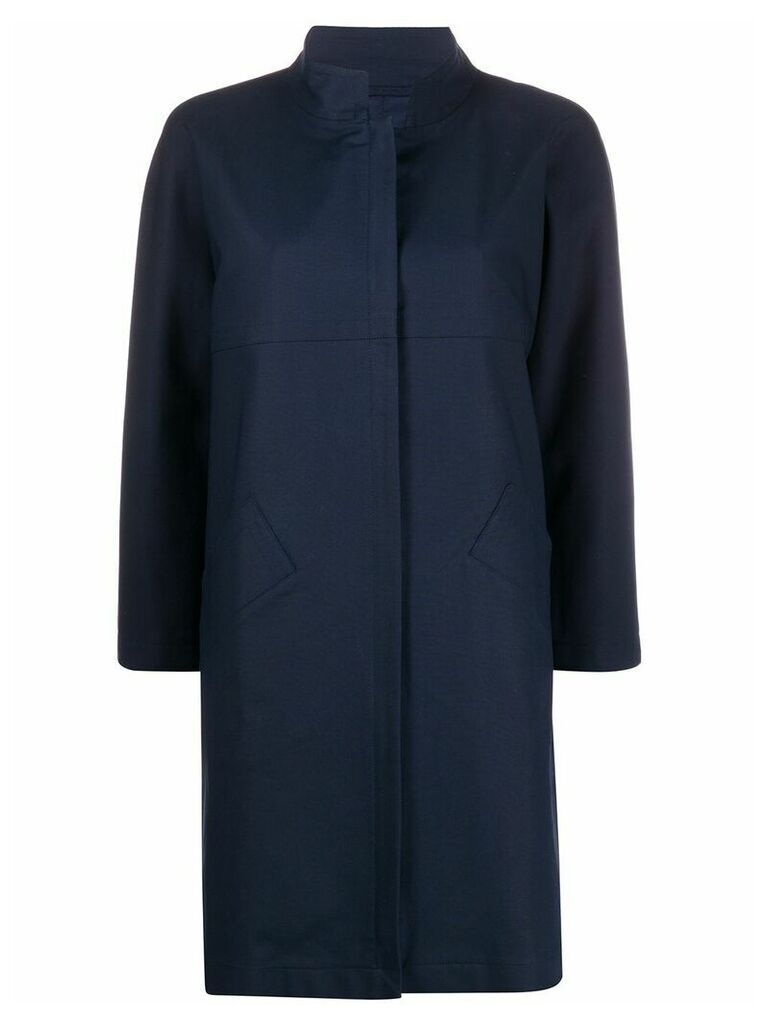 Herno stand-collar mid-length coat - Blue