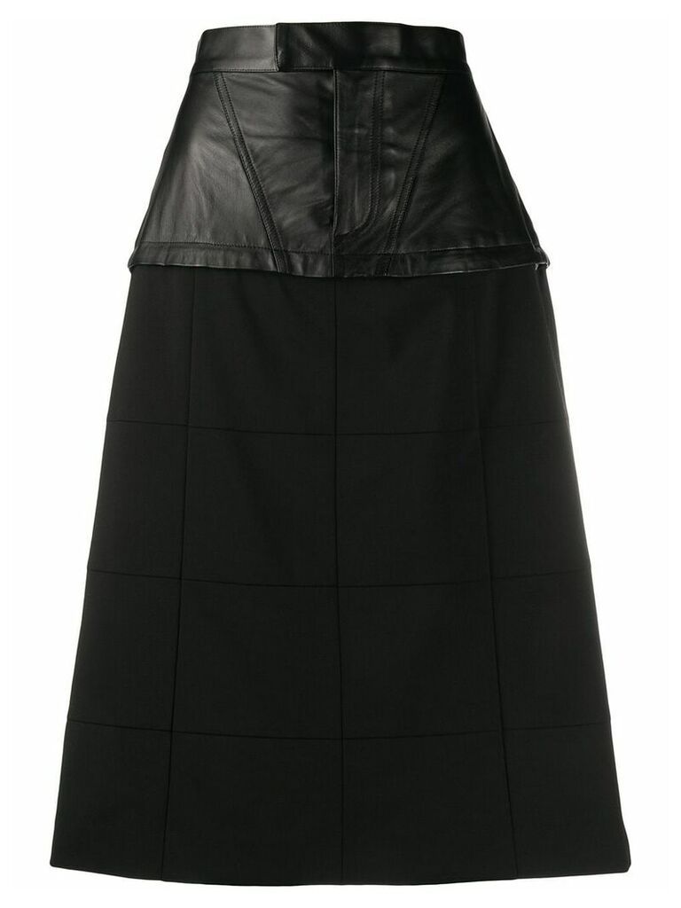 AMBUSH panelled A-line skirt - Black