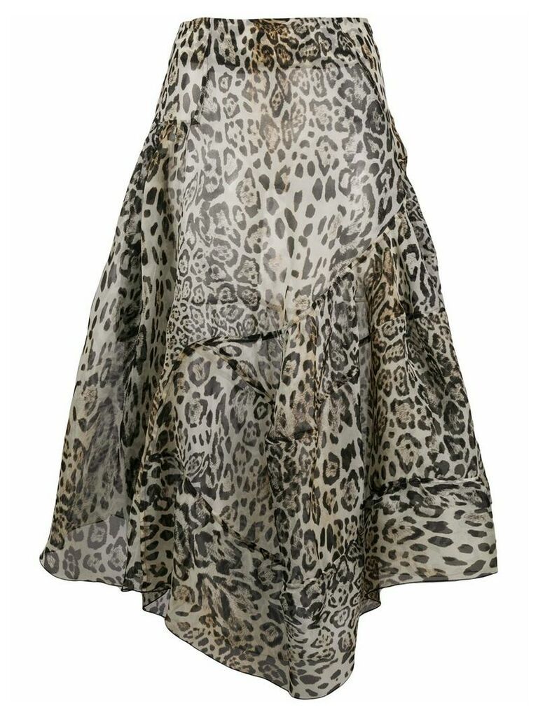 Ermanno Scervino leopard-print silk skirt - Neutrals