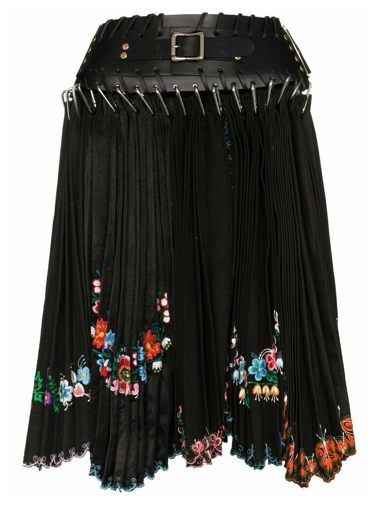 Chopova Lowena floral scalloped skirt - Black