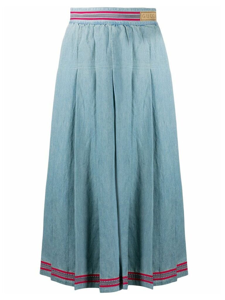 Gucci pleated denim skirt - Blue
