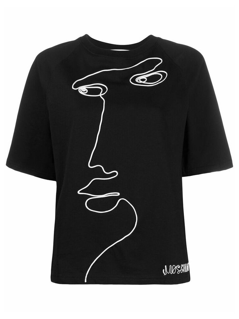 Moschino face print T-shirt - Black