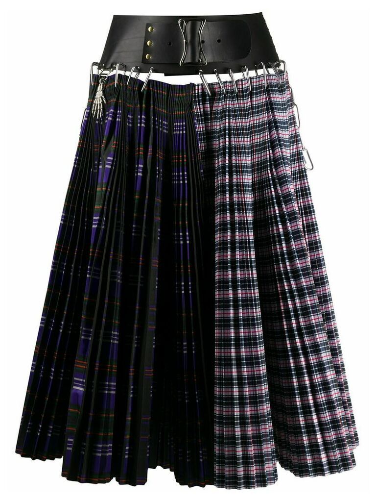 Chopova Lowena tartan print pleated skirt - PURPLE