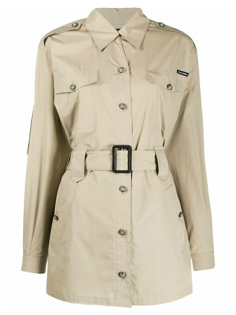 Dolce & Gabbana short belted trench coat - Neutrals