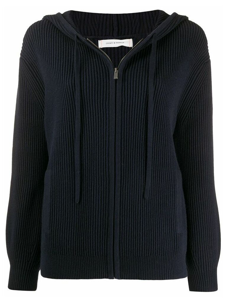 Chinti and Parker hooded knit coat - Blue