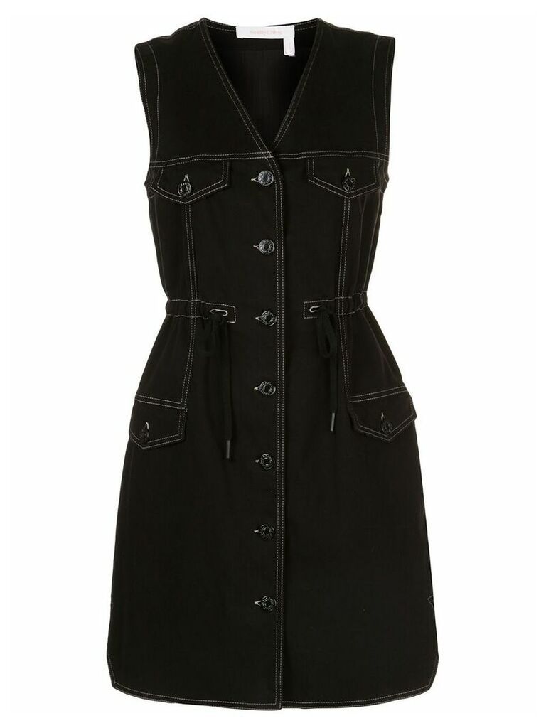 See by Chloé contrast stitching denim dress - Black