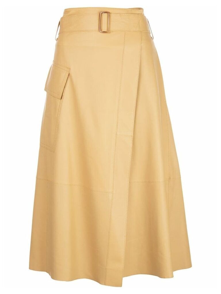 Vince belted wrap midi skirt - Brown