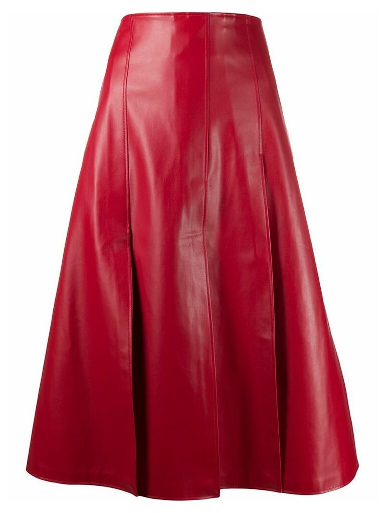A.W.A.K.E. Mode buttoned leather-effect skirt - Red