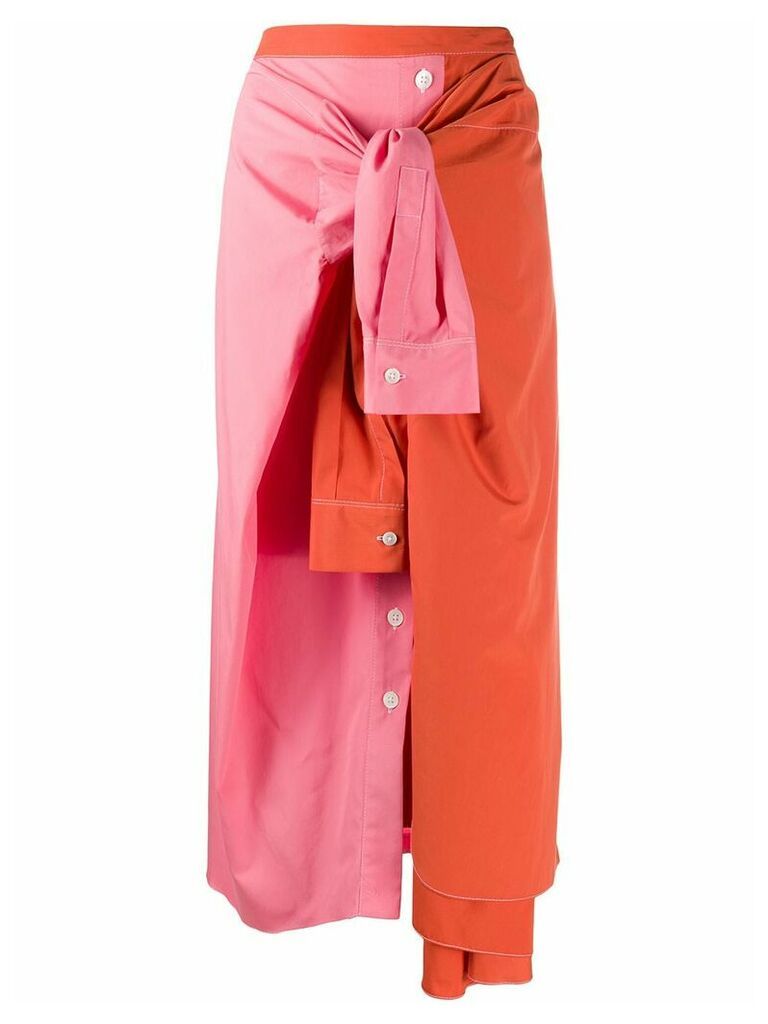 Marni deconstructed colour-block skirt - PINK