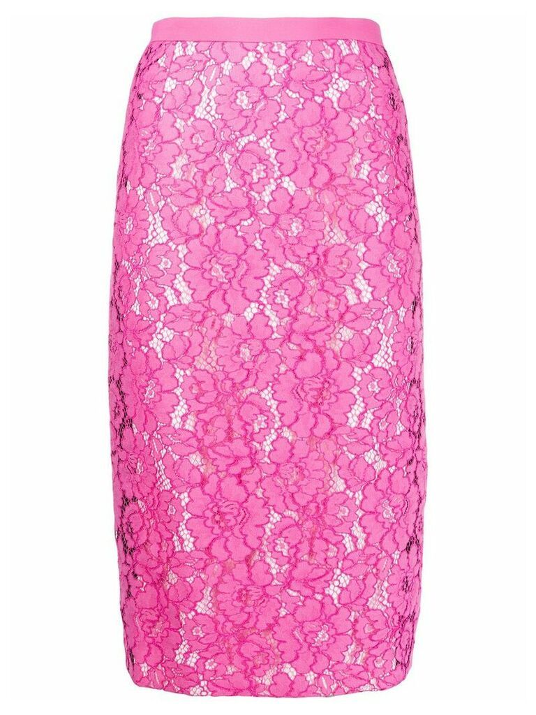 Nº21 floral lace pencil skirt - PINK