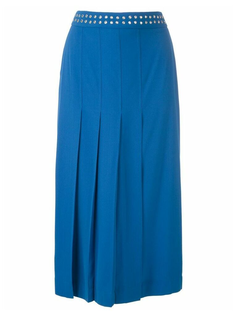 Reinaldo Lourenço pleated straight skirt - Blue