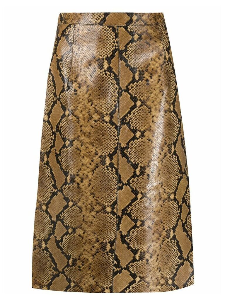 Nº21 snakeskin printed leather skirt - Neutrals