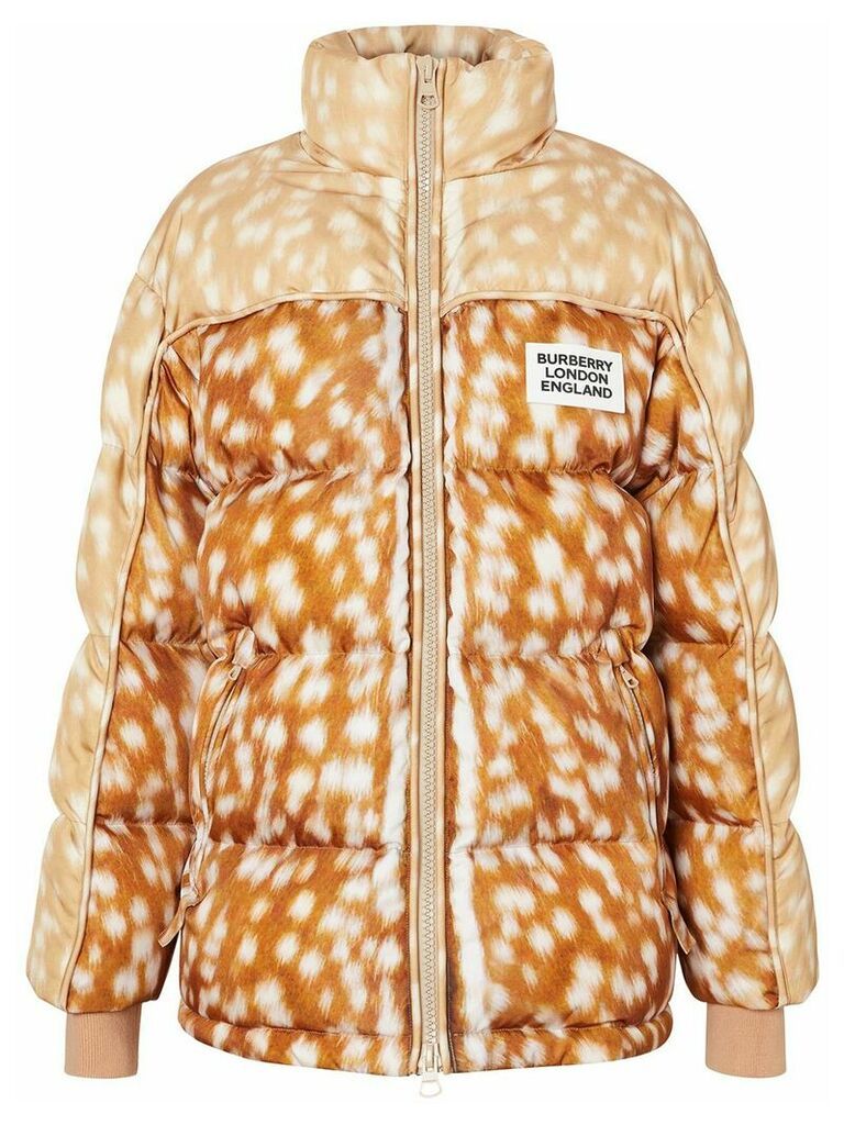 Burberry ECONYL® deer print puffer jacket - Brown