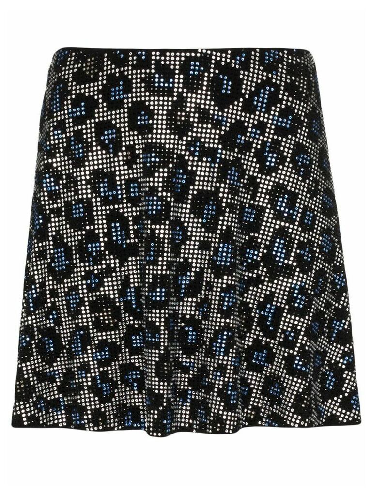 Adam Selman Sport embellished leopard print skirt - Blue