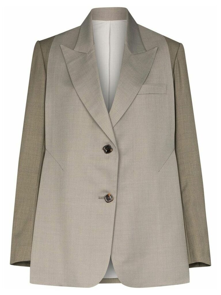 EFTYCHIA oversized two-tone single-breasted blazer - Grey