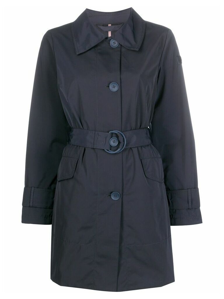 Peuterey single-breasted belted coat - Blue