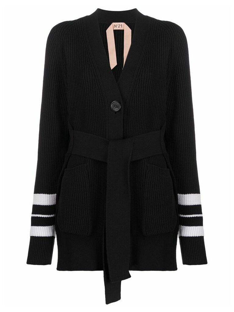 Nº21 belted cardi-coat - Black