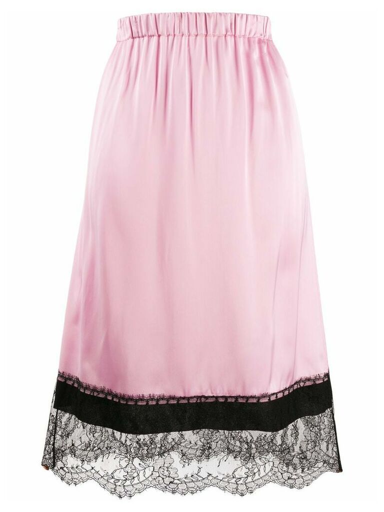 Nº21 lace-trimmed midi skirt - PINK