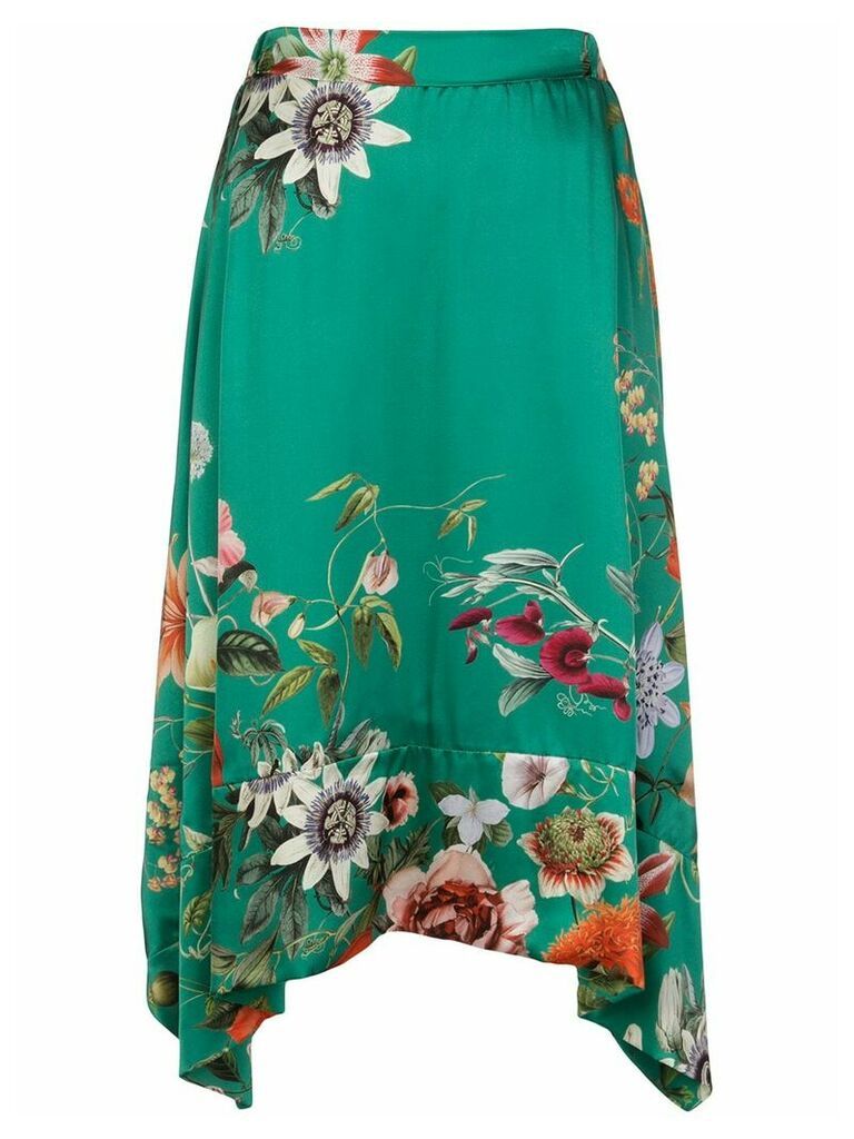 Madison. Maison Lynn floral-print silk skirt - Green