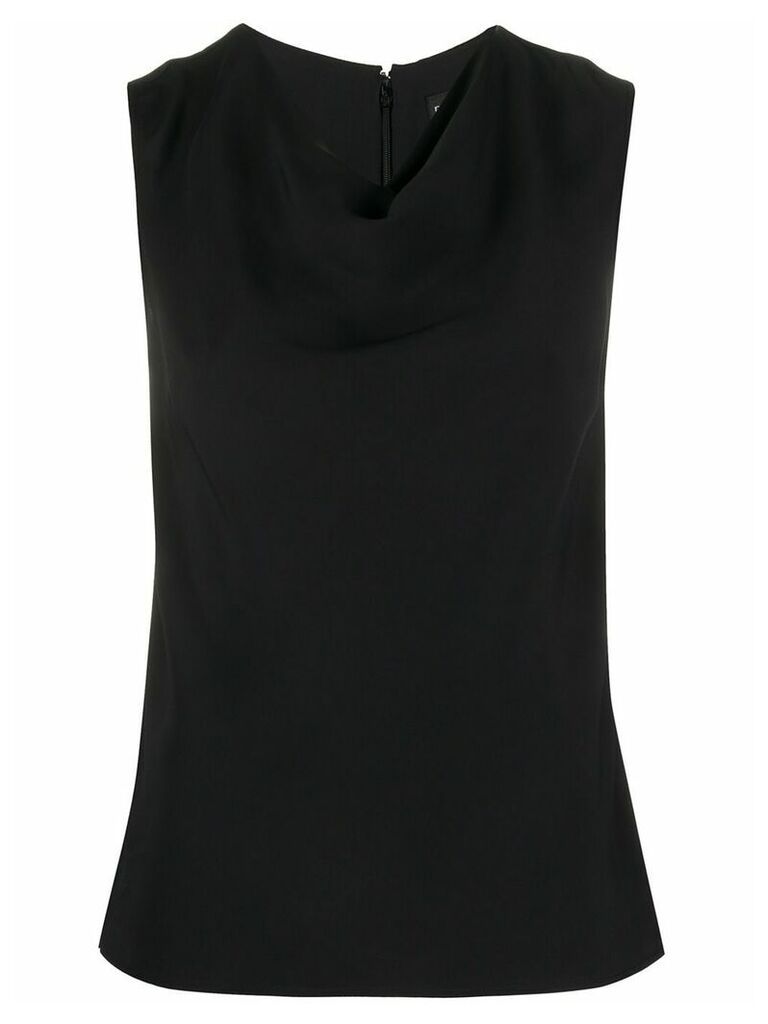 Emporio Armani cowl neck sleeveless blouse - Black