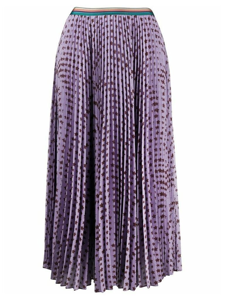 Paul Smith star print pleated skirt - PURPLE