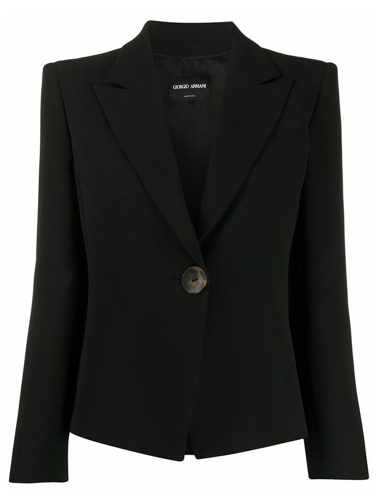 Giorgio Armani single buttoned fitted blazer - Black
