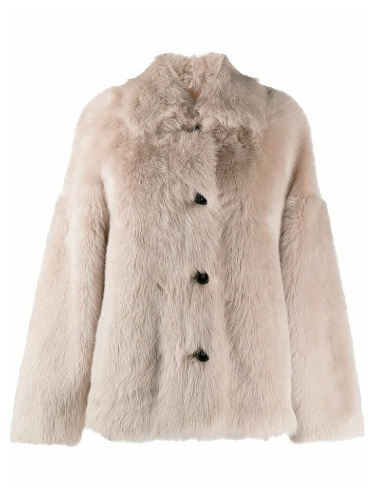 Liska oversized fur coat - NEUTRALS