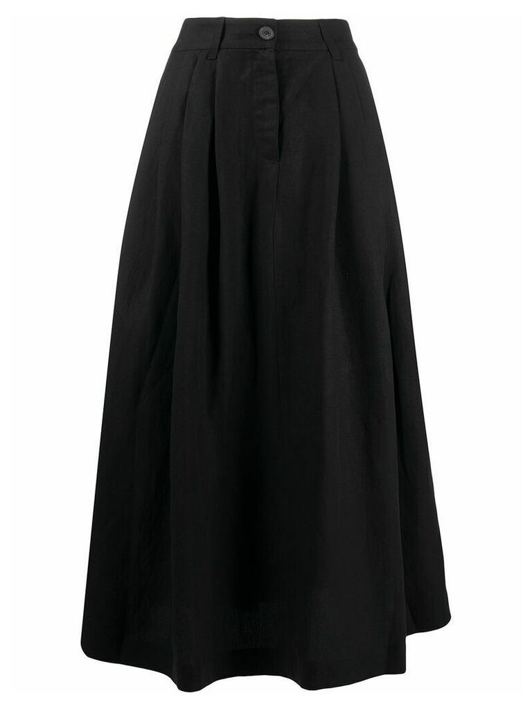 Mara Hoffman flared style pleat detail skirt - Black