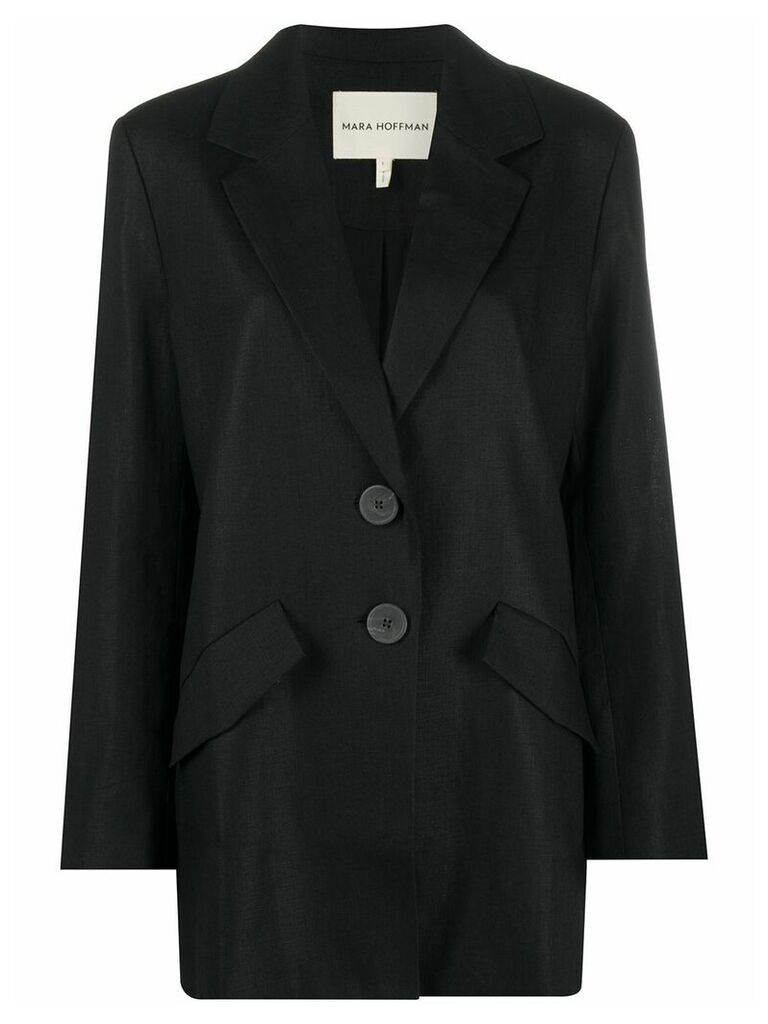 Mara Hoffman oversized mid-length blazer jacket - Black