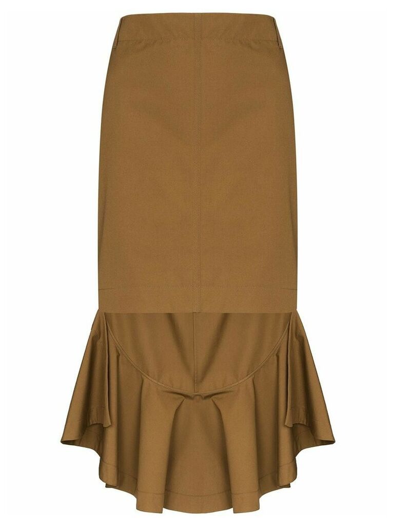 Givenchy asymmetric ruffled skirt - Brown