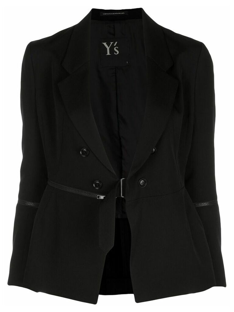 Y's zip detail tailored blazer - Black