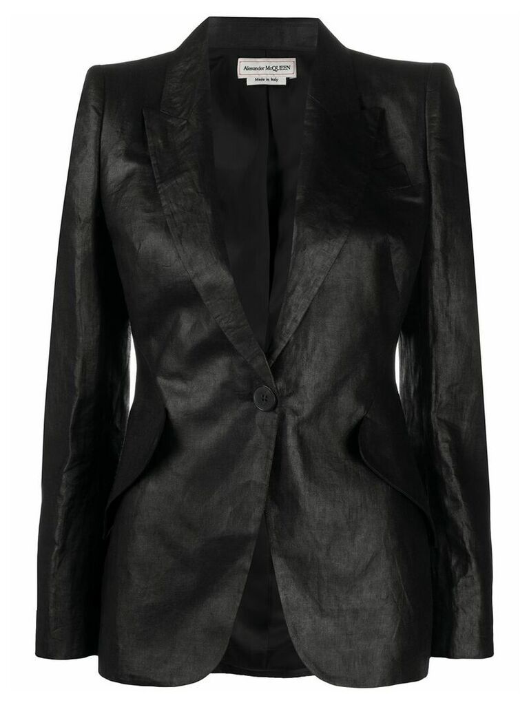Alexander McQueen fitted linen blazer - Black