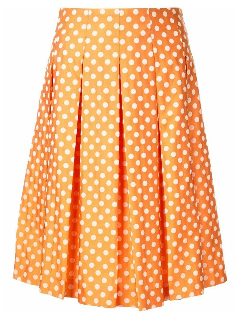 Bambah pleated polka dot pattern skirt - ORANGE