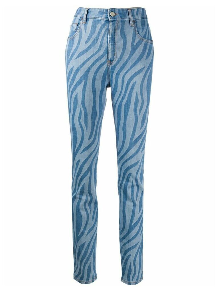Just Cavalli zebra-print jeans - Blue