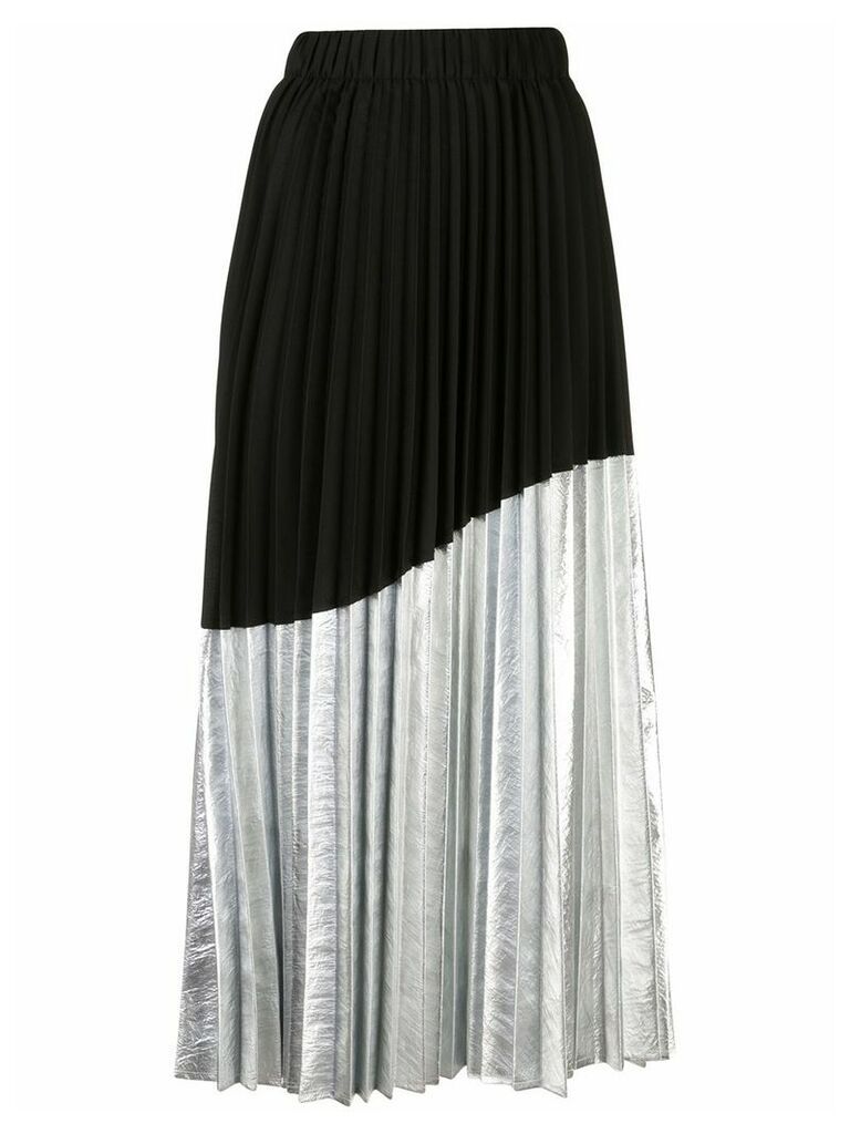 Nude asymmetrical pleated skirt - Black