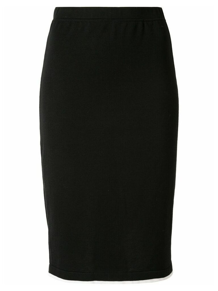 Chanel Pre-Owned CC logos tight skirt - Black