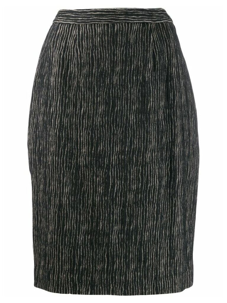Balmain Pre-Owned 1980's striped skirt - Black