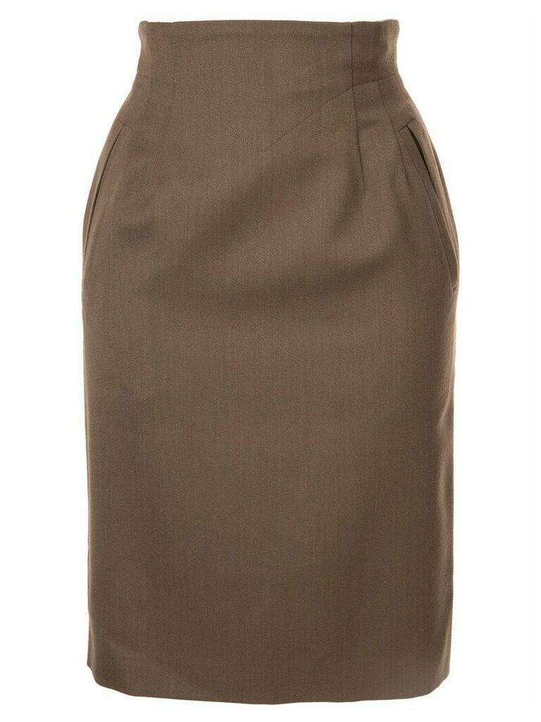 Christian Dior pre-owned straight short skirt - Brown