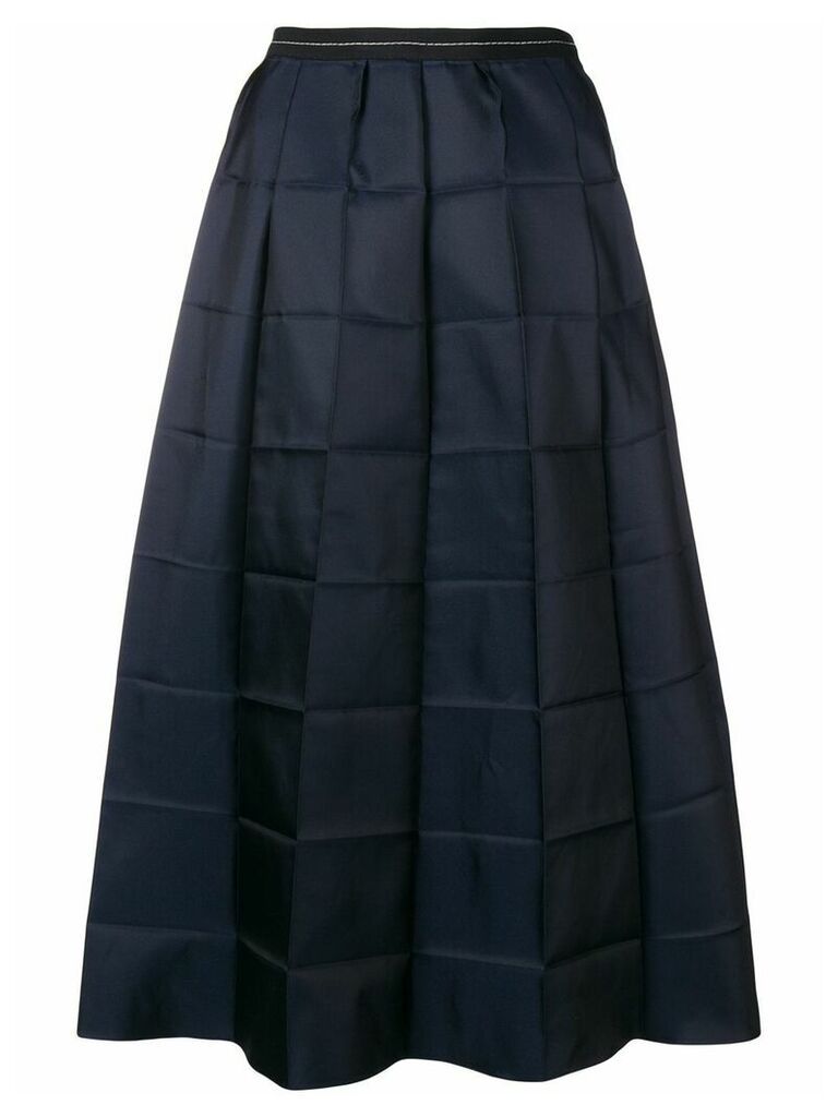 Marni folded check skirt - Blue