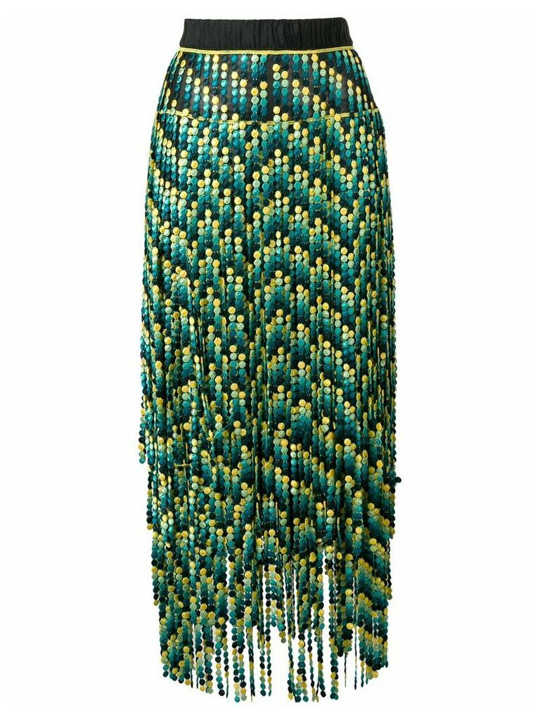 Marco De Vincenzo paneled embroidered bead skirt - Green