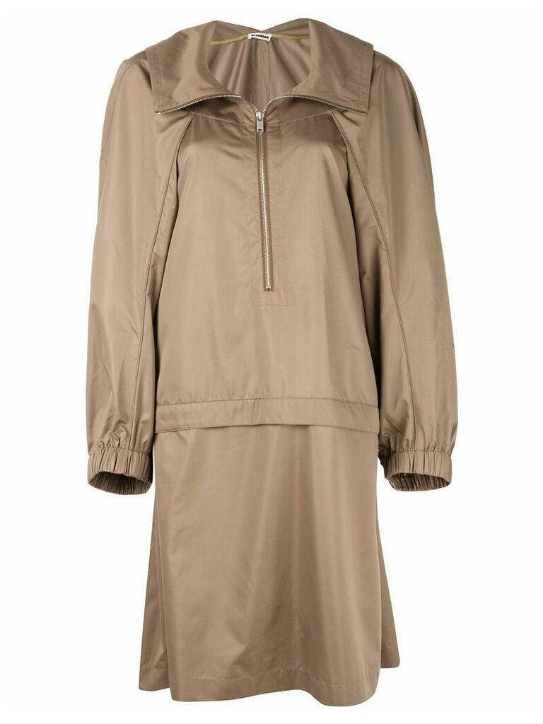 Jil Sander oversized-fit raincoat - Brown