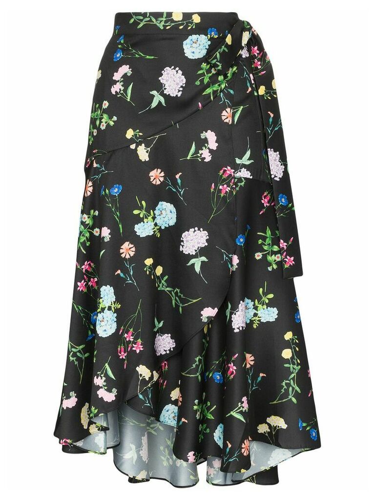Paper London Fresa floral print midi-skirt - Black