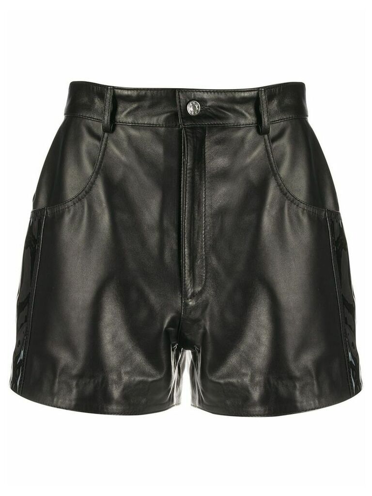 Manokhi fitted leather shorts - Black