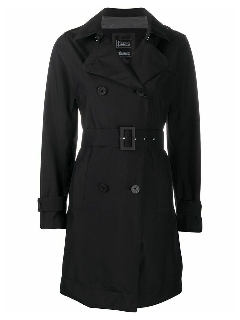 Herno double breasted belted trench coat - Black