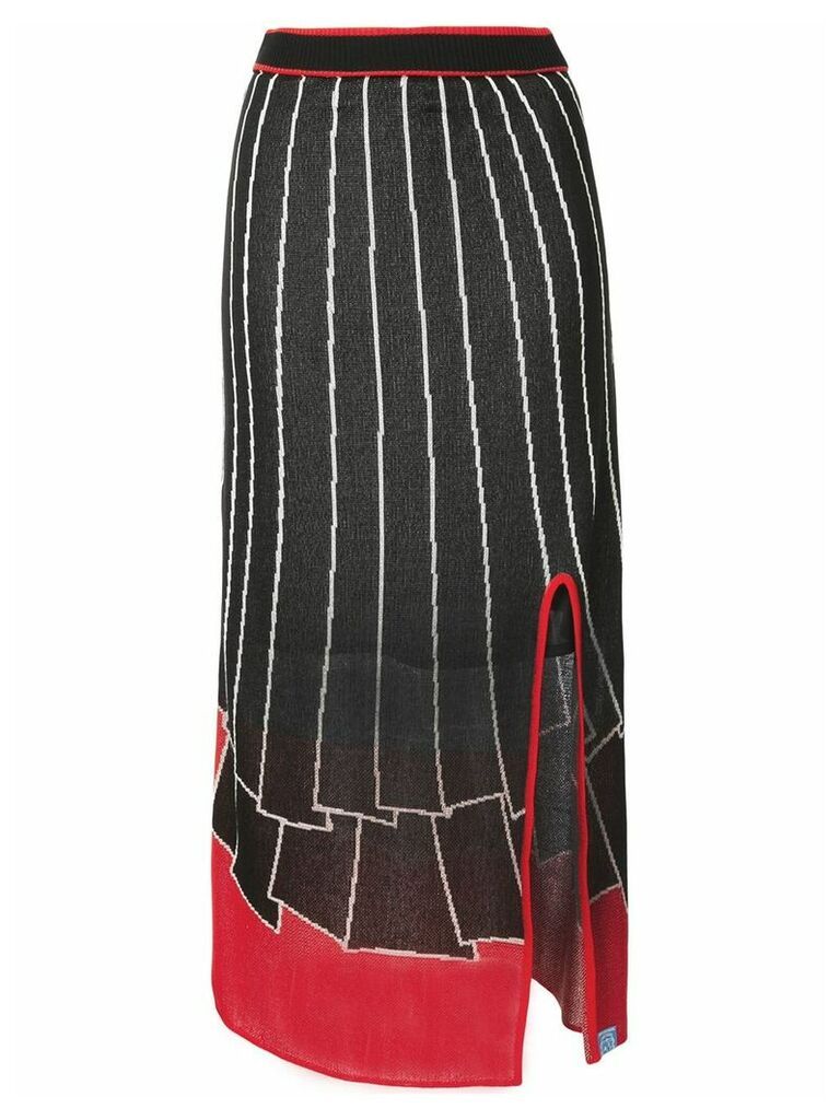 Maison Mihara Yasuhiro intarsia-knit mid-lenght skirt - Black