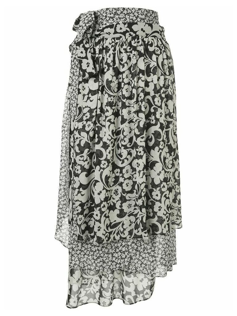 Maison Mihara Yasuhiro floral print midi skirt - Black