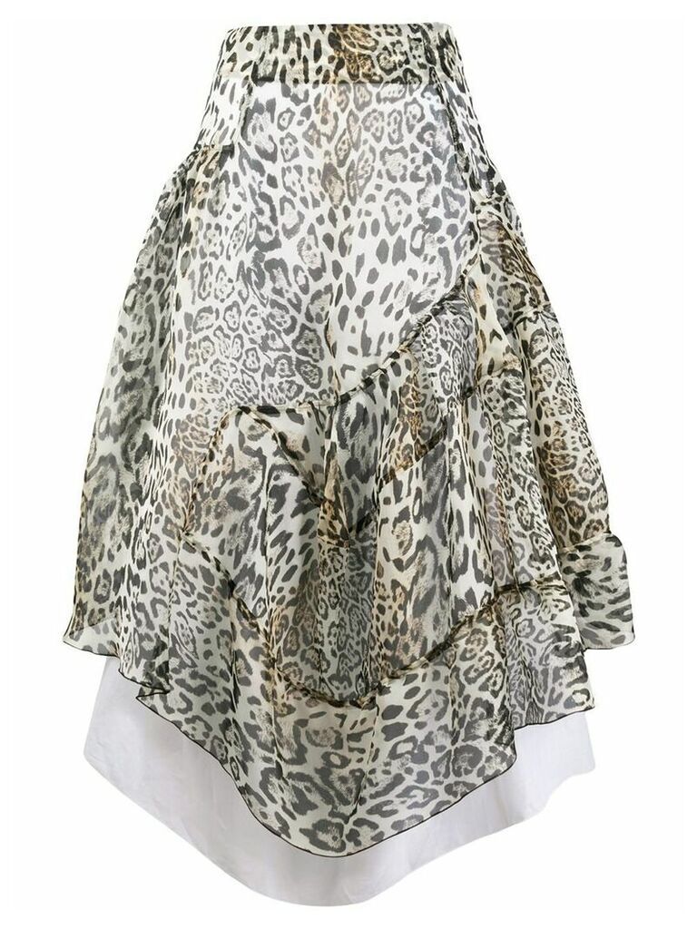 Ermanno Scervino high-waisted leopard skirt - Brown