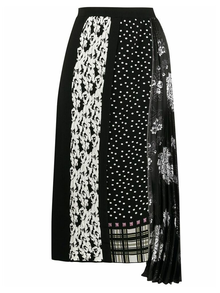 Antonio Marras mixed pattern mid-length skirt - Black