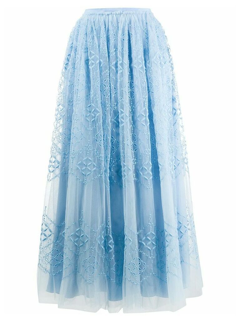 Ermanno Scervino broderie anglaise tulle skirt - Blue